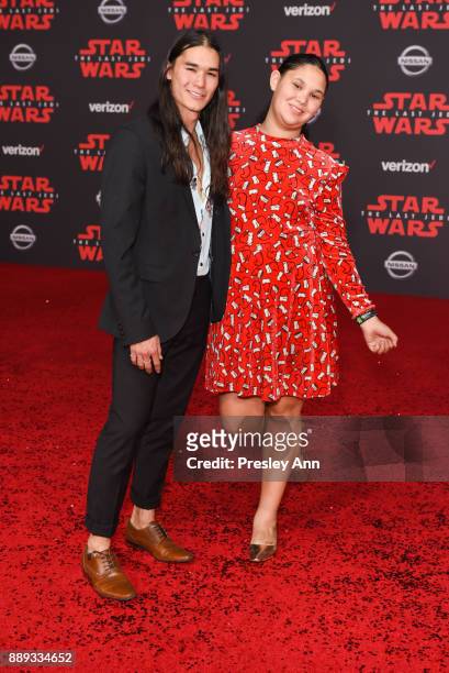Booboo Stewart and Sage Stewart attend Premiere Of Disney Pictures And Lucasfilm's "Star Wars: The Last Jedi" - Arrivals at The Shrine Auditorium on...
