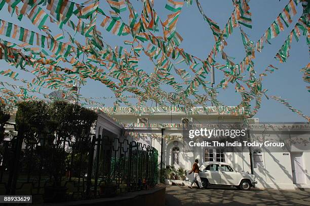 View of the All India Congress Committee office at 24, Akbar Road in New Delhi, India