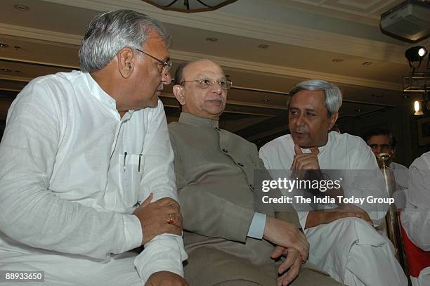 Bhupinder Singh Hooda, Chief Minister of Haryana with Pratapsingh Raoji Rane, Chief Minister of Goa, Naveen Patnaik, Chief Minister of Orissa and...