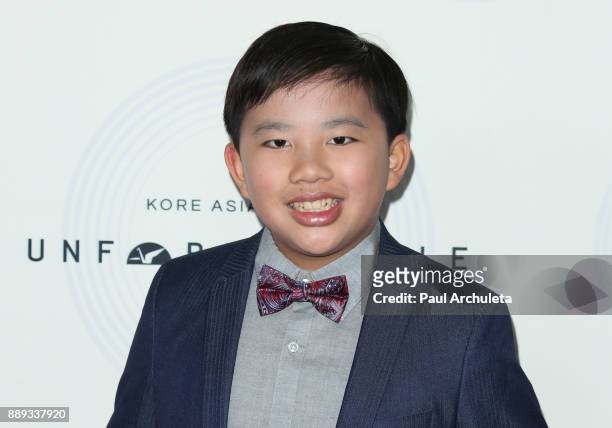 Actor Albert Tsai attends the 16th annual Unforgettable Gala at The Beverly Hilton Hotel on December 9, 2017 in Beverly Hills, California.