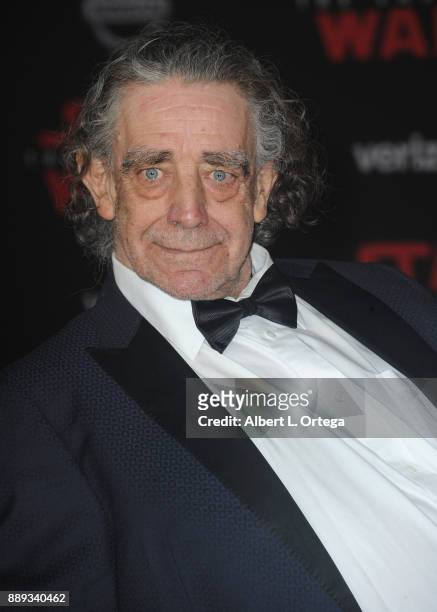 Actor Peter Mayhew arrives for the Premiere Of Disney Pictures And Lucasfilm's "Star Wars: The Last Jedi" held at The Shrine Auditorium on December...