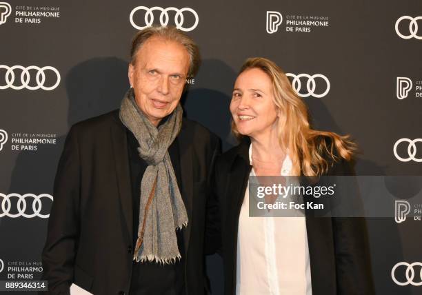 Jean Claude Petit from Sacem and his wife Helene Blazy attend Celebration Of Gabriel Yared's Film Music At The Philharmonie De Paris on December 9,...