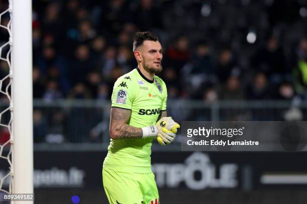 Alexandre Letellier of Angers during the Ligue 1 match between Angers SCO and Montpellier Herault SC at Stade Raymond Kopa on December 9, 2017 in...