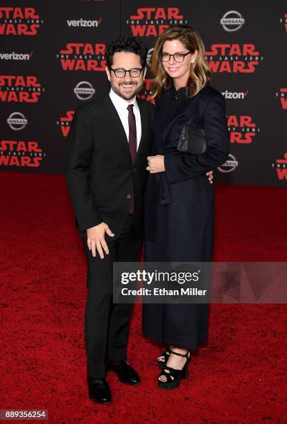 Director, producer and writer J.J. Abrams and his wife, public relations executive Katie McGrath, attend the premiere of Disney Pictures and...