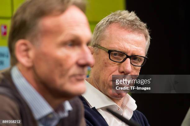 Peter Stoeger is presented as the new head coach of Dortmund during the press conference at Signal Iduna Park on December 10, 2017 in Dortmund,...