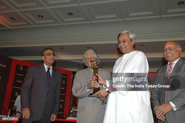 Naveen Patnaik, Chief Minister of Orissa Receiving the Awards from APJ Abdul Kalam, President of India along with Aroon Purie- Editor-in Chief India...