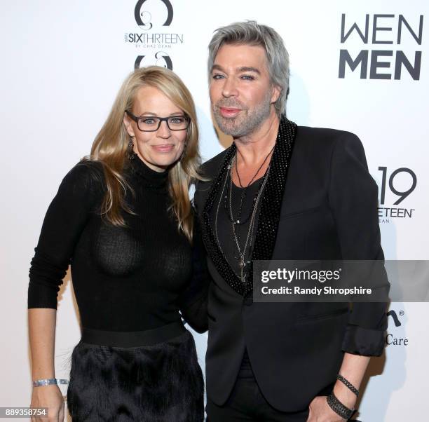 Jeri Ryan and Chaz Dean arrive to Chaz Dean winter party 2017 benefiting Love is Louder on December 9, 2017 in Los Angeles, California.