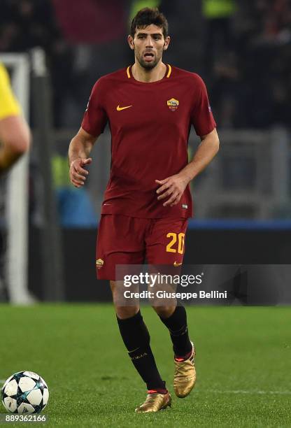 Federico Fazio of AS Roma in action during the UEFA Champions League group C match between AS Roma and Qarabag FK at Stadio Olimpico on December 5,...