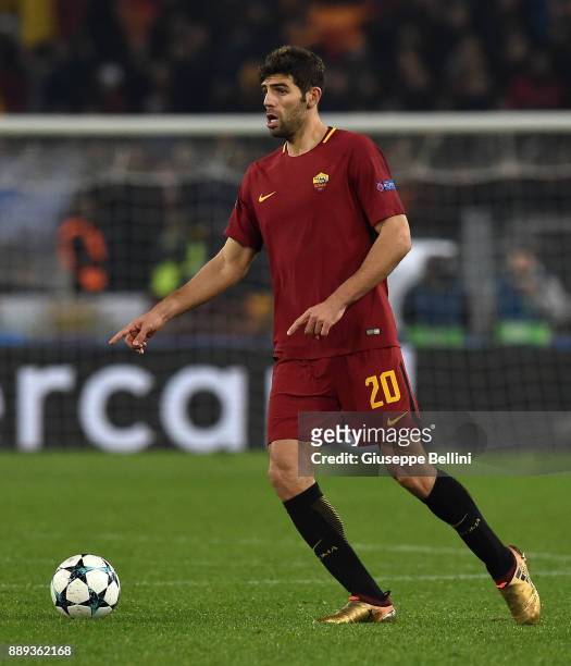 Federico Fazio of AS Roma in action during the UEFA Champions League group C match between AS Roma and Qarabag FK at Stadio Olimpico on December 5,...