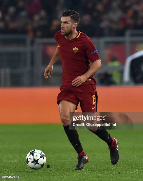 Kevin Strootman of AS Roma in action during the UEFA Champions League group C match between AS Roma and Qarabag FK at Stadio Olimpico on December 5,...