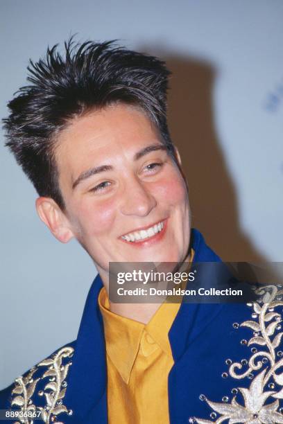 Canadian singer k.d. Lang during the Grammy Awards at the Shrine Auditorium, Los Angeles, 21st February 1990. She is there to collect the Best Female...