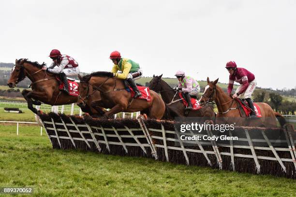 Ireland - 10 December 2017; A general view of the first lap during the Corinthian Restaurant On Sale Now Maiden Hurdle at Punchestown Racecourse in...