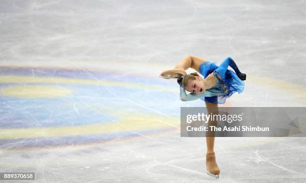 Alexandra Trusova of Russia competes in the Junior Ladies Singles Free Skating during day three of the ISU Junior & Senior Grand Prix of Figure...