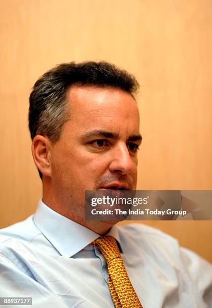 Adrian Mowat Managing Director, JP Morgan Asia Pacific, poses during interview, at office, in Mumbai, India. Potrait, Sitting