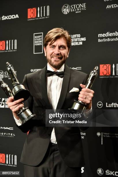 Award winner Ruben Oestlund attends the European Film Awards 2017 on December 9, 2017 in Berlin, Germany.