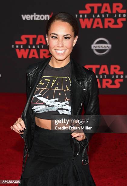 Actress Alex Hudgens attends the premiere of Disney Pictures and Lucasfilm's "Star Wars: The Last Jedi" at The Shrine Auditorium on December 9, 2017...