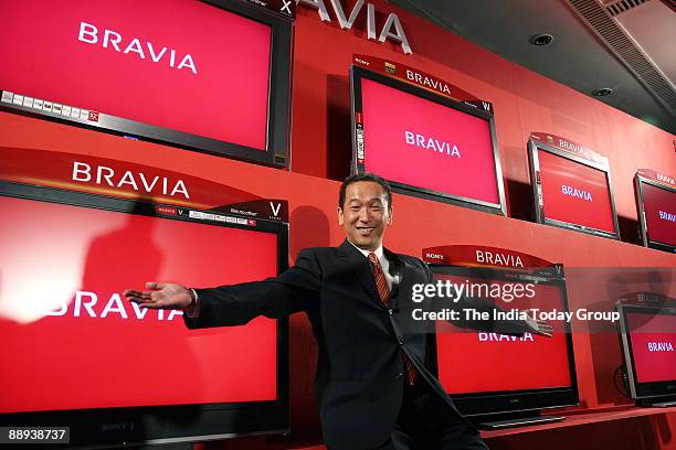 Masaru Tamagawa, Managing Director of Sony India at the launch of new range of BRAVIA LCD TV in New Delhi.