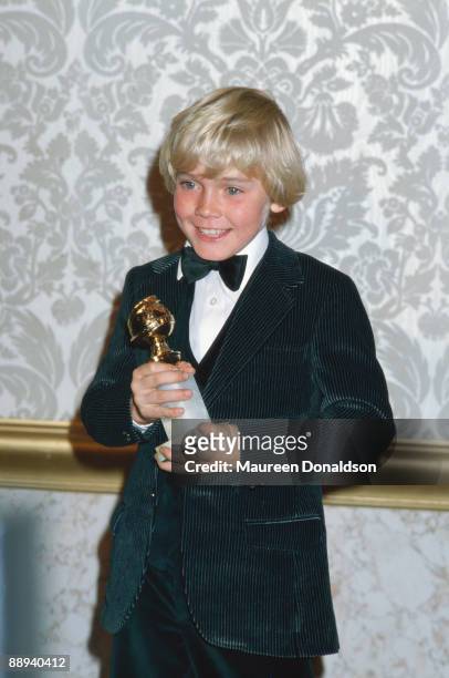 American child actor Ricky Schroder wins the Golden Globe New Star of the Year in a Motion Picture award for his role in 'The Champ', 26th January...