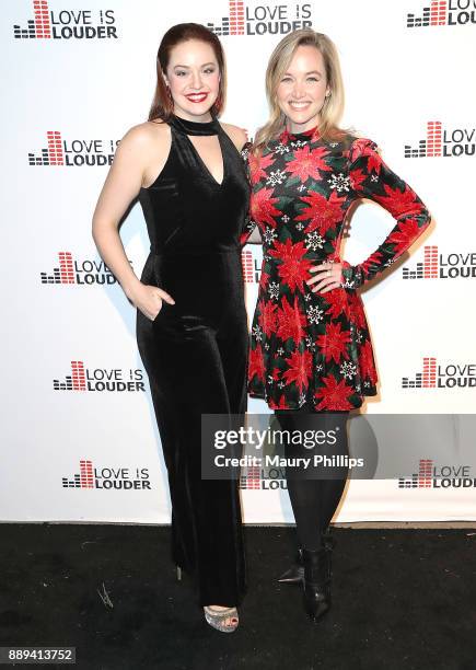 Shelley Regner and Kelley Jakie arrive at Chaz Dean Winter Party 2017 benefiting Love is Louder on December 9, 2017 in Los Angeles, California.