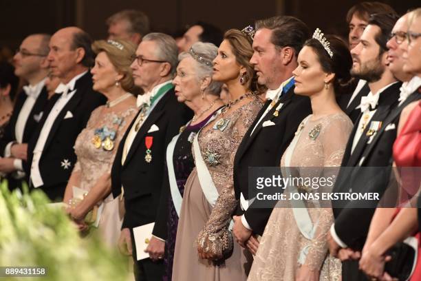 Tord Magnuson, Princess Birgitta of Sweden, Princess Madeleine of Sweden her husband Christopher O'Neill, Princess Sofia and Prince Carl Phillip of...