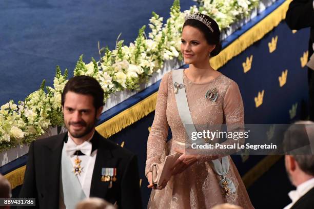 Prince Carl Phillip of Sweden and Princess Sofia of Sweden attend the Nobel Prize Awards Ceremony at Concert Hall on December 10, 2017 in Stockholm,...