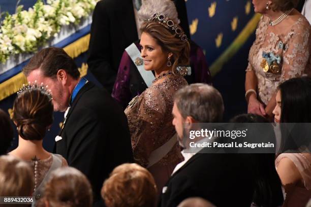 Christopher O'Neill and Princess Madeleine of Sweden attend the Nobel Prize Awards Ceremony at Concert Hall on December 10, 2017 in Stockholm, Sweden.