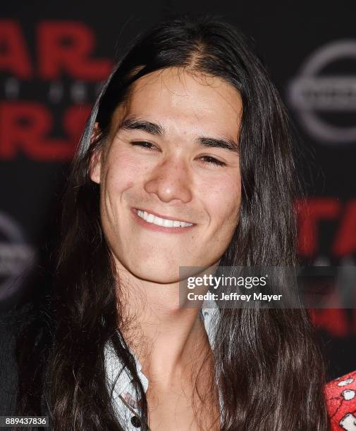 Actor Booboo Stewart attends the premiere of Disney Pictures and Lucasfilm's 'Star Wars: The Last Jedi' at The Shrine Auditorium on December 9, 2017...