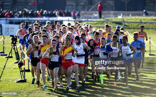 Samorin , Slovakia - 10 December 2017; A general view of the field during the U23 Men's event during the European Cross Country Championships 2017 at...