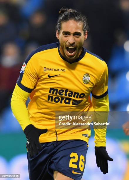 Silva Jose Martin Caceres of Hellas Verona celebrates after scoring his team second goal during the Serie A match between Spal and Hellas Verona FC...