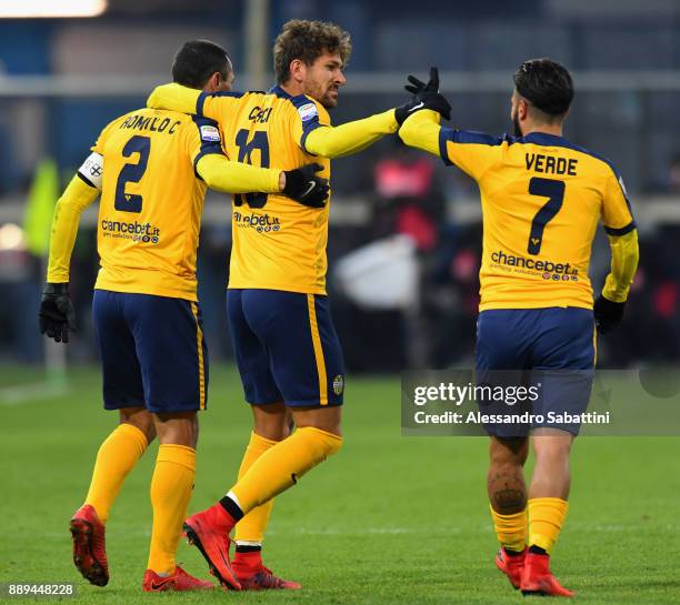 Alessio Cerci of Hellas Verona celebrates after scoring the opening goal during the Serie A match between Spal and Hellas Verona FC at Stadio Paolo...