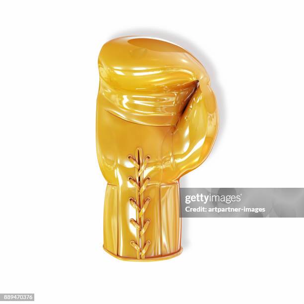 gold colored boxing glove - boxing gloves stock pictures, royalty-free photos & images