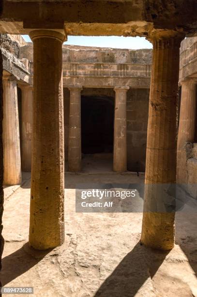 tombs of the kings in paphos, cyprus - fresco stock pictures, royalty-free photos & images