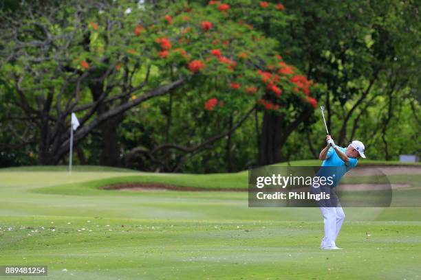 Roger Chapman of England in action during the final round of the MCB Tour Championship played over the Legend Course at Constance Belle Mare Plage on...