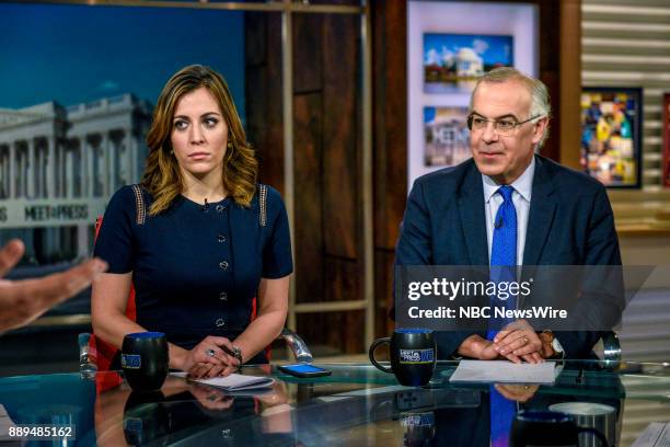 Pictured: Hallie Jackson, NBC News Chief White House Correspondent, and David Brooks, Columnist, The New York Times, appear on "Meet the Press" in...