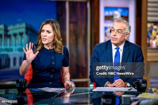 Pictured: Hallie Jackson, NBC News Chief White House Correspondent, and David Brooks, Columnist, The New York Times, appear on "Meet the Press" in...