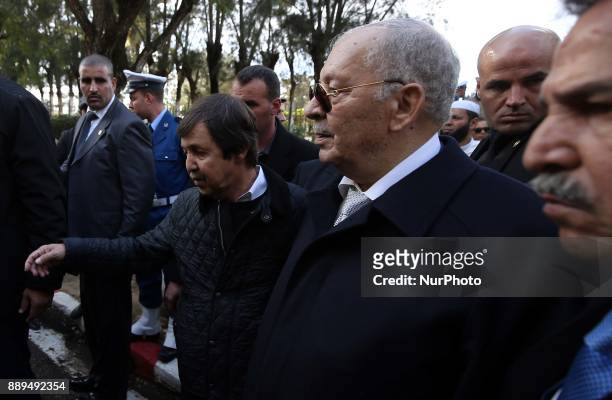 Gaid Salah Chief of Staff With Said Bouteflika Brother and Presidential Council Abde El Aziz Bouteflika at the General's Burial at Retirement Atailia...