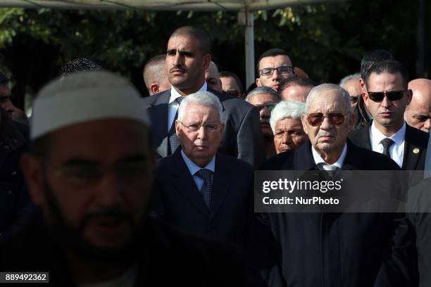 Algeria's Chief of Staff General Ahmed Gaid Salah attends the General's Burial at Retirement Atailia at El Alia Cemetery in Algiers, Algeria on 10...