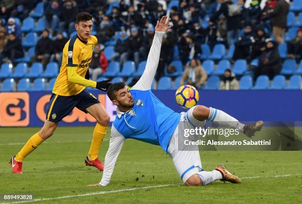 Alberto Paloschi of Spal in action during the Serie A match between Spal and Hellas Verona FC at Stadio Paolo Mazza on December 10, 2017 in Ferrara,...