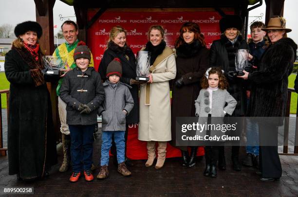 Ireland - 10 December 2017; Members of the Durkan family join trainer Jessica Harrington, third from right, and jockey Robbie Power, second from...