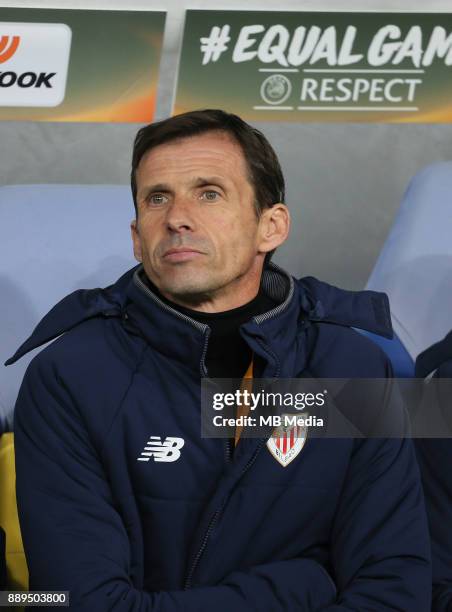 Coach José Ángel Ziganda of Athletic Bilbao. UEFA Europa League Group J match between Zorya Luhansk and Athletic Bilbao at Arena Lviv in Lviv,...