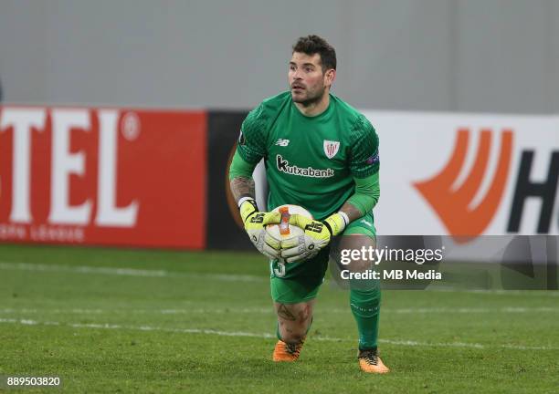 Iago Herrerín, goalkeeper of Athletic Bilbao. UEFA Europa League Group J match between Zorya Luhansk and Athletic Bilbao at Arena Lviv in Lviv,...