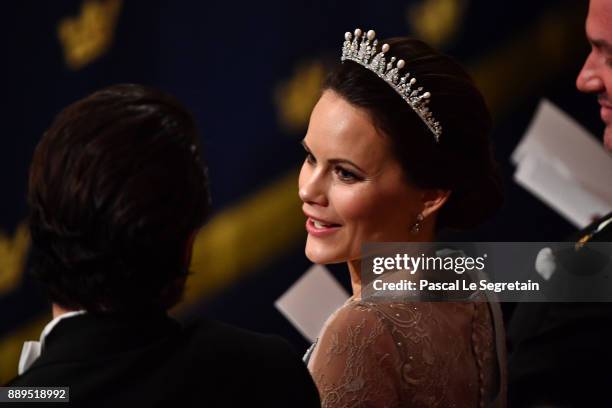 Princess Sofia of Sweden attends the Nobel Prize Awards Ceremony at Concert Hall on December 10, 2017 in Stockholm, Sweden.