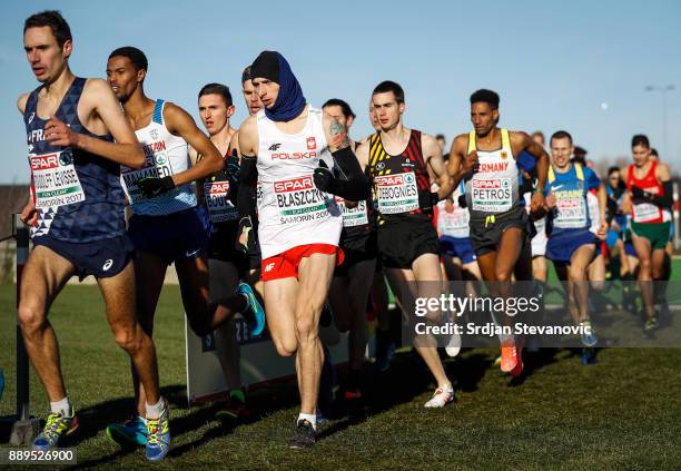 Athletes compete during the U23 Men's race of SPAR European Cross Country Championships on December 10, 2017 in Samorin, Slovakia.