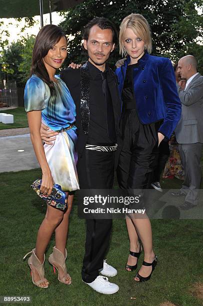 Actress Thandie Newton, fashion designer Matthew Williamson and TV presenter Lauren Laverne attends the annual Summer Party at the Serpentine Gallery...