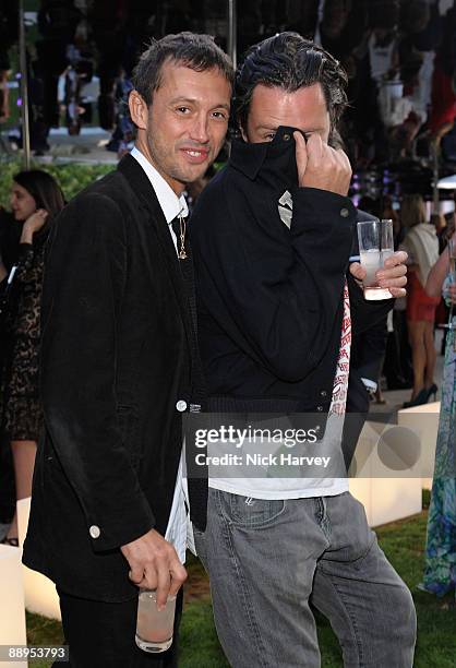 Dan Macmillian and Kieren Livingstone attends the annual Summer Party at the Serpentine Gallery on July 9, 2009 in London, England.