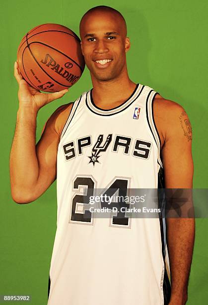 Richard Jefferson of the San Antonio Spurs poses for a portrait during his press conference at the AT&T Center on June 24, 2009 in San Antonio,...