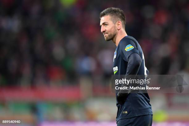 Vedad Ibisevic of Hertha BSC during the Bundesliga match between FC Augsburg and Hertha BSC on December 10, 2017 in Augsburg, Germany.