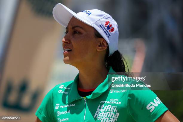 Poliana Okimoto of Brazil looks on at Copacabana Beach during the Rei e Rainha do Mar 2017 on December 10, 2017 in Rio de Janeiro, Brazil.