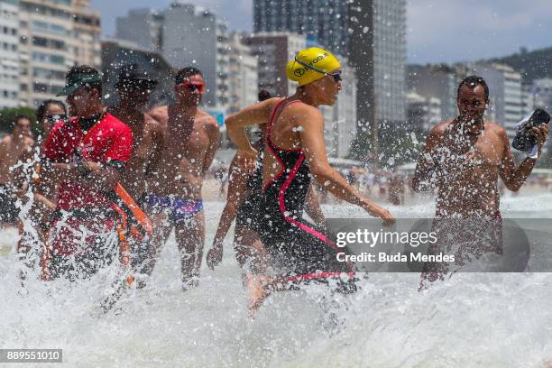 Poliana Okimoto of Brazil in action on the course at Copacabana Beach during the Rei e Rainha do Mar 2017 on December 10, 2017 in Rio de Janeiro,...