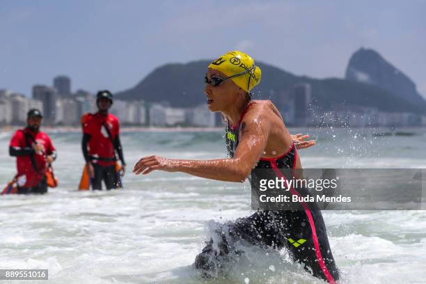 Poliana Okimoto of Brazil in action on the course at Copacabana Beach during the Rei e Rainha do Mar 2017 on December 10, 2017 in Rio de Janeiro,...